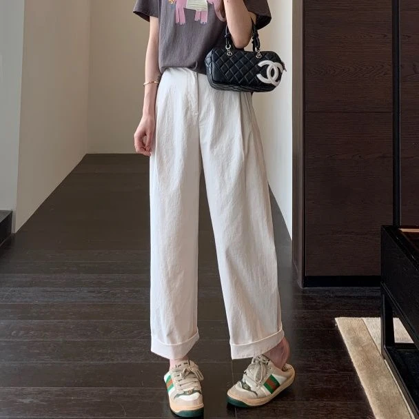 裤子女2025春秋新款高腰显瘦女宽松百搭小个子休闲裤潮梨形穿搭