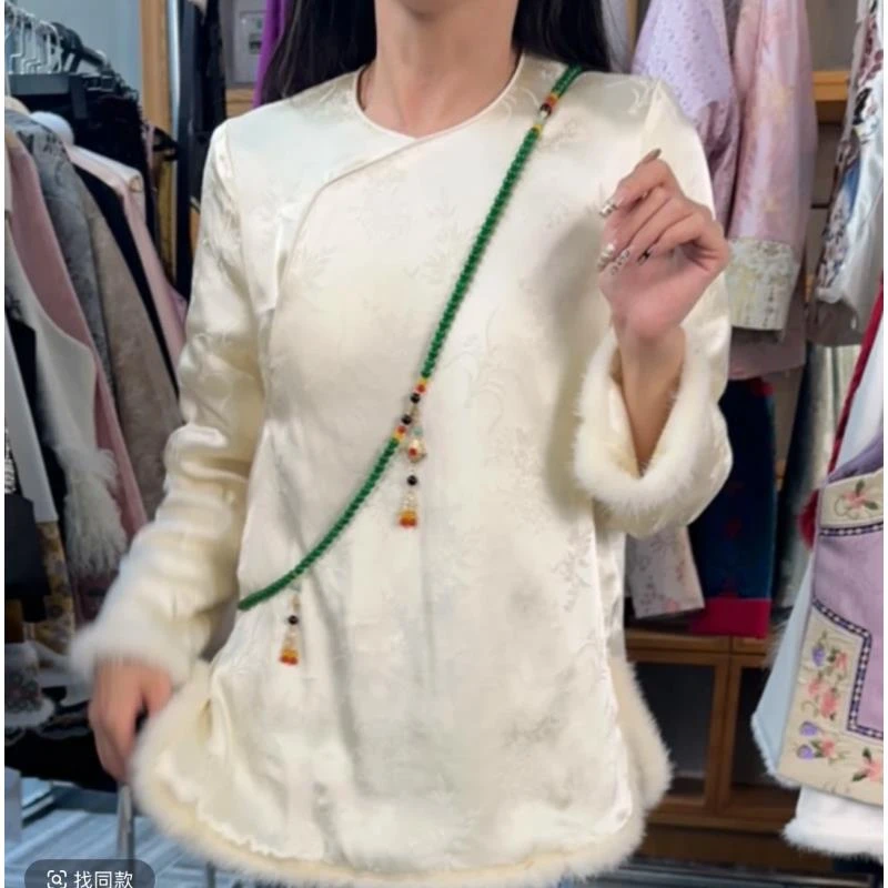 人丝提花加棉毛毛内搭小衫