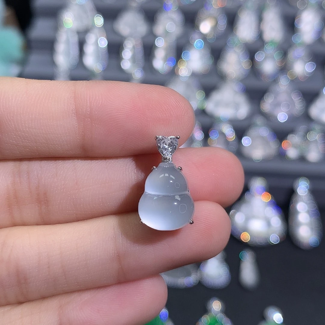 吊坠(不含链)银S925镶嵌石英质玉