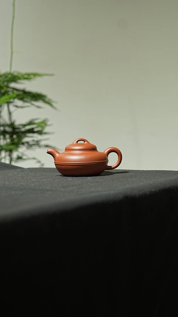 宜兴原矿紫砂壶线圆壶四号井底槽清全手工制作220CC左右
