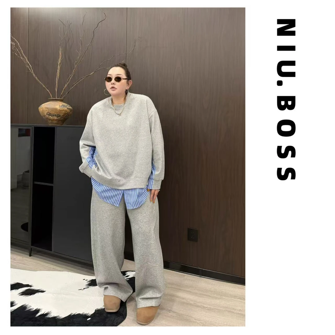 Three Ten. N大码260斤“少年感”拼接撞色条纹运动套装-