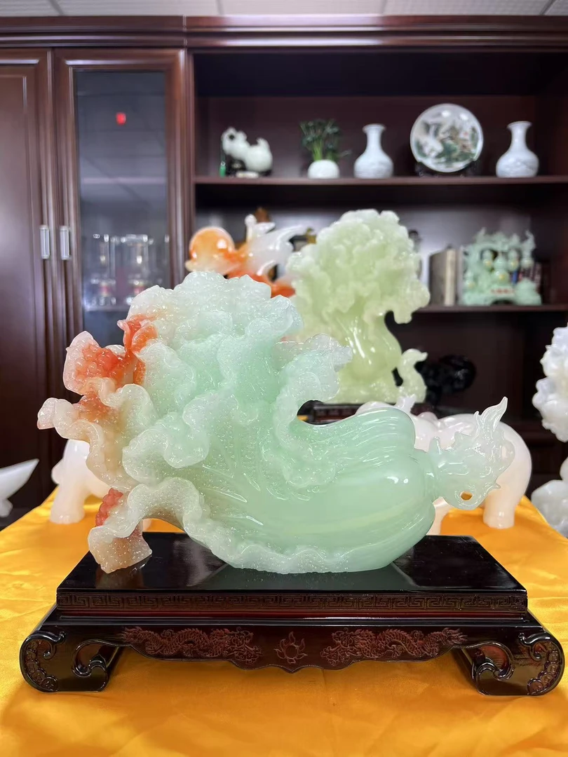 横财白菜玉石摆件