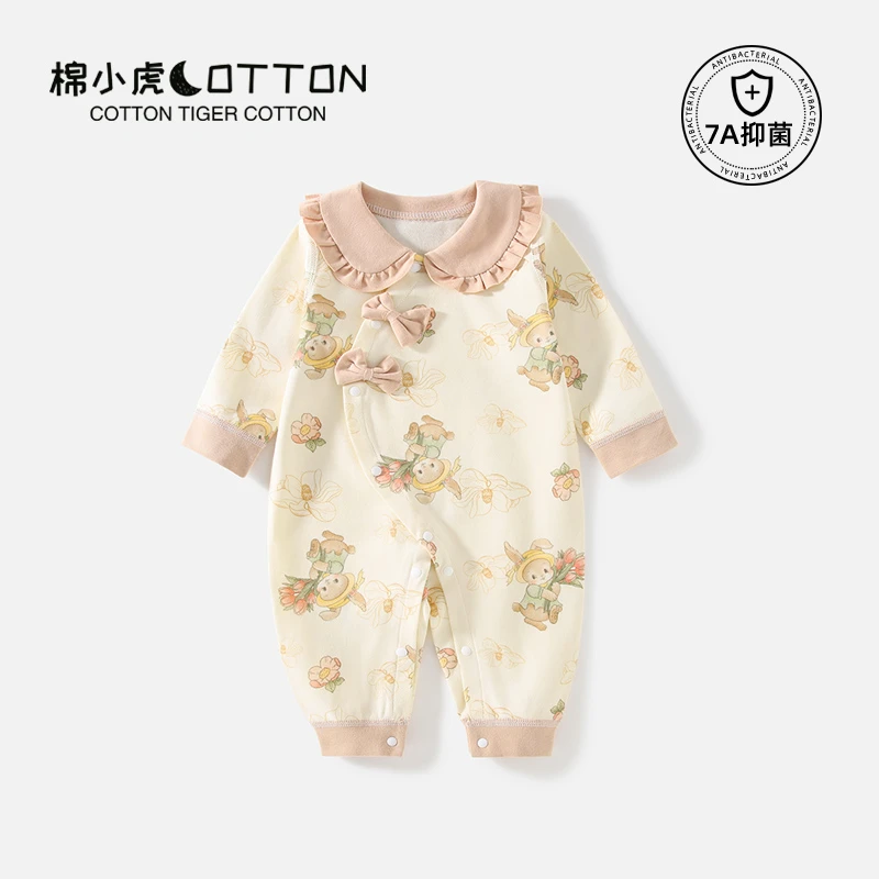 【7A抗菌】婴儿衣服春秋婴幼儿外出服超萌炸街宝宝春款连体衣0-18月