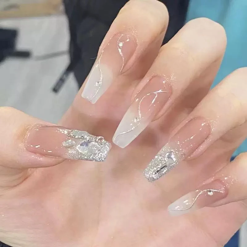 【纯欲裸粉】猫眼纯手工新款秋冬穿戴甲指甲贴片高级感美甲假指甲