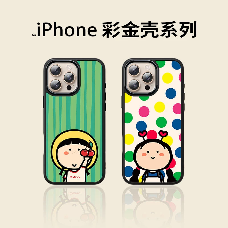 正版IP系列手机壳彩金工艺适用于iphone16/15/pro/Max磁吸手机壳