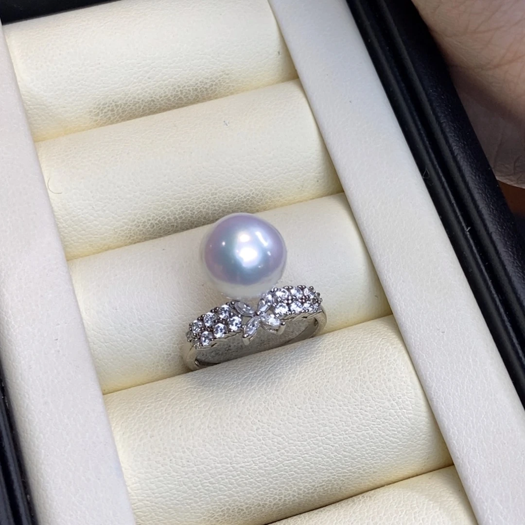 嘟***宝淡水珍珠戒指银S925镶嵌