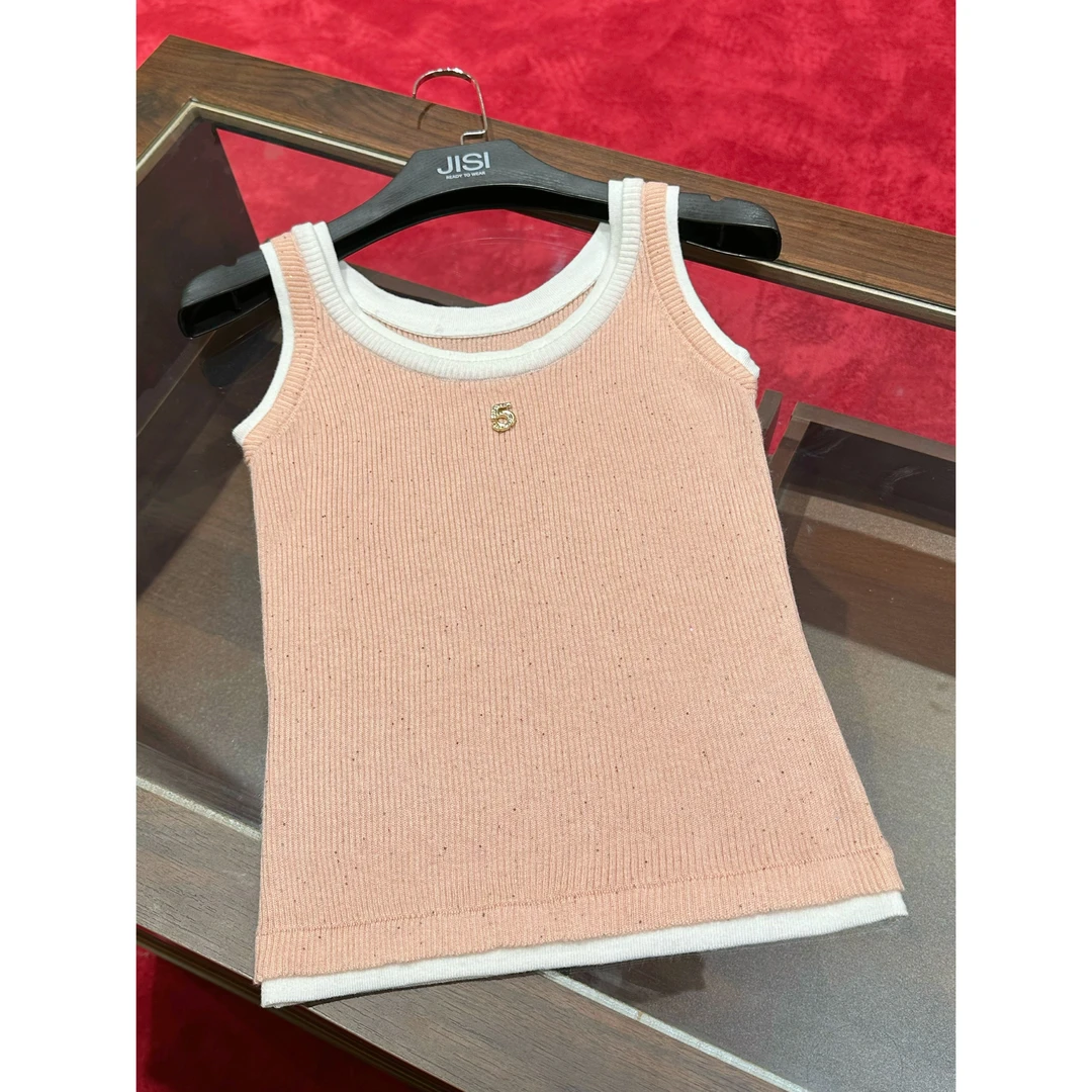 JISI C+无袖吊带假两件针织上衣-BX25347