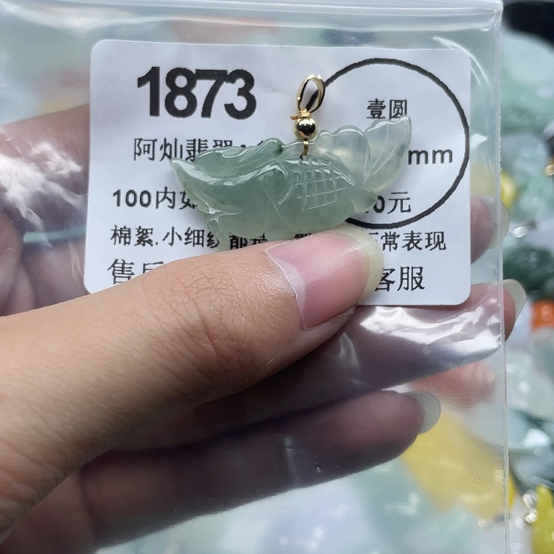 翡翠未镶嵌吊坠(赠链)