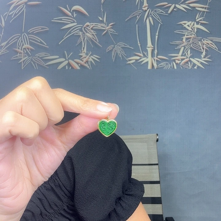 翡翠银S925镶嵌吊坠(不含链)特价