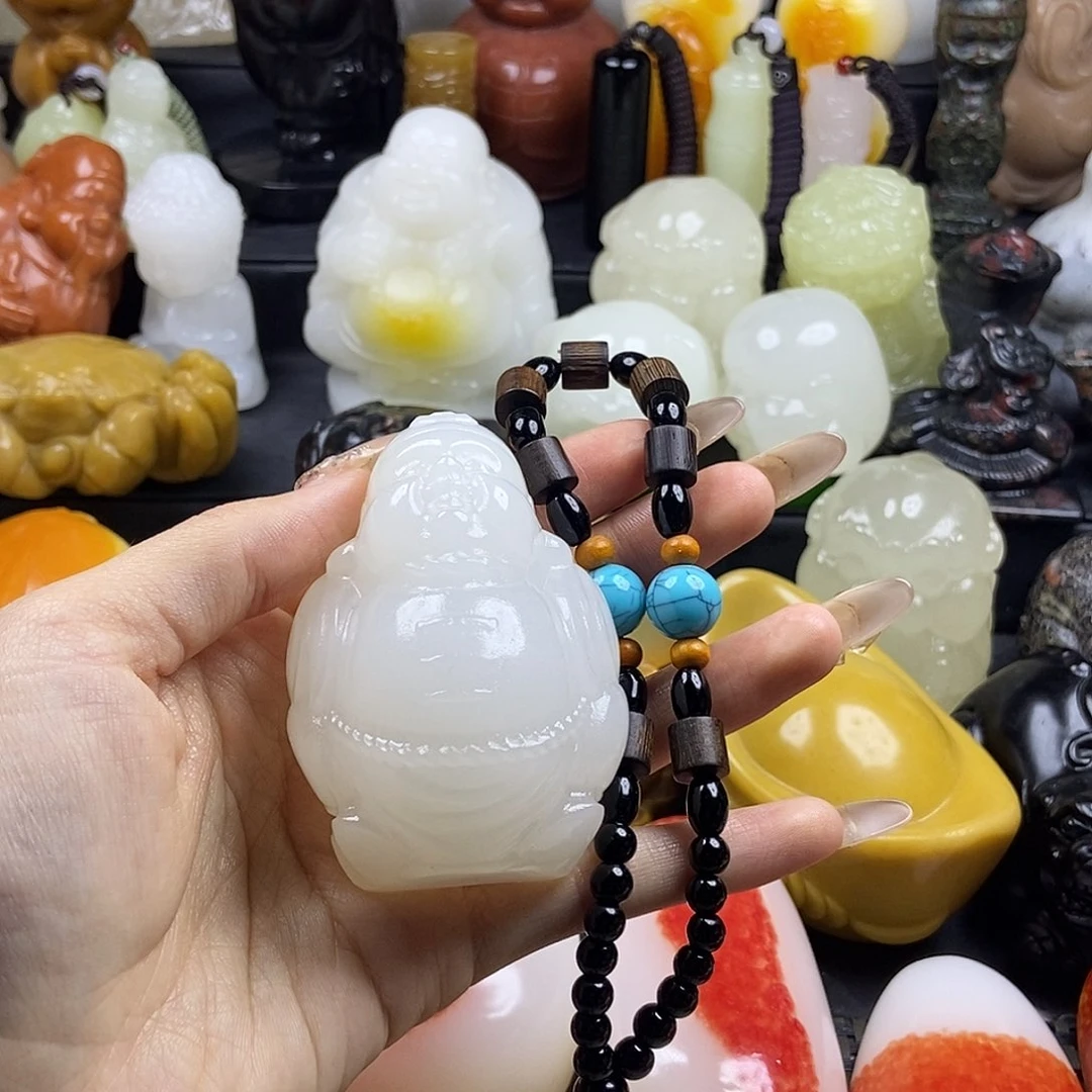 无花朵原石雕刻把件