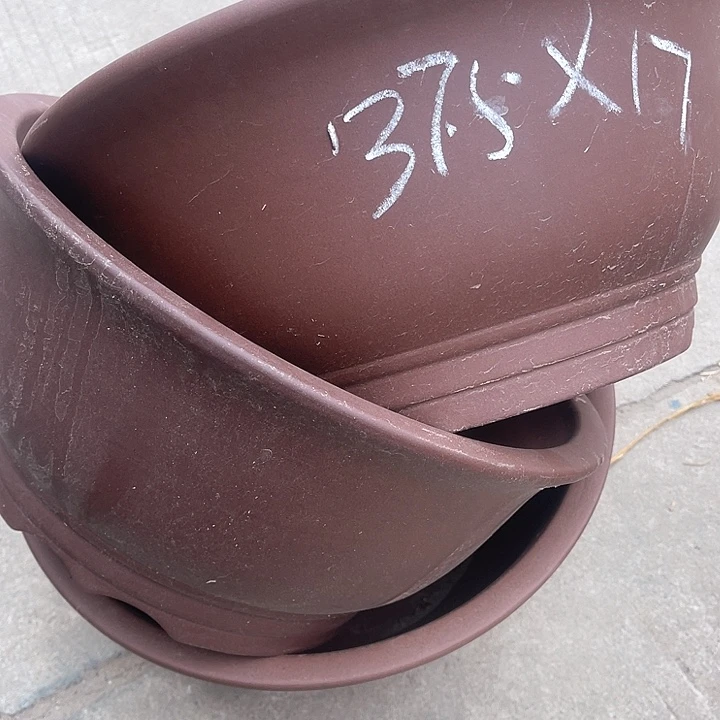紫砂花盆100-3。37-17