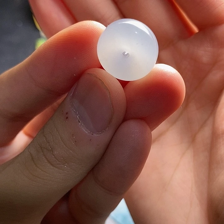 定制翡翠未镶嵌冰胶淡春底平安扣