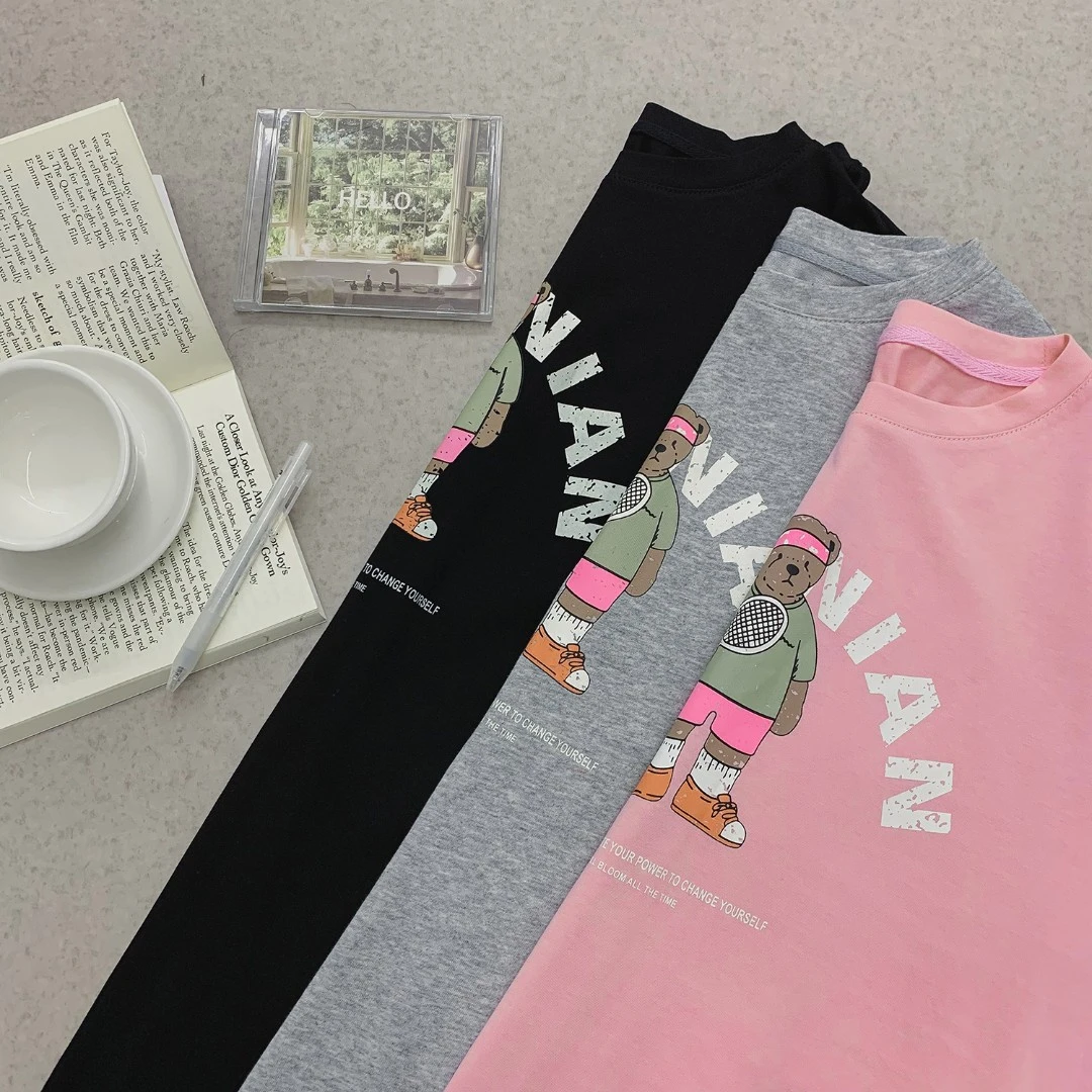 【糖果小熊】熊仔印花长款T恤FS204S033