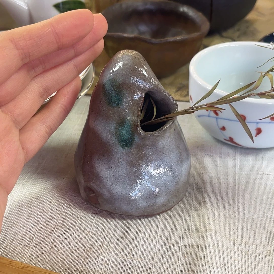 瓷片美*小火山小花器