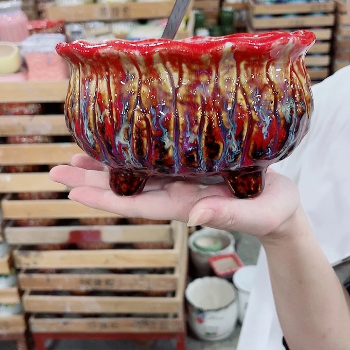 有孔，凑10元包邮陶瓷花盆发货！