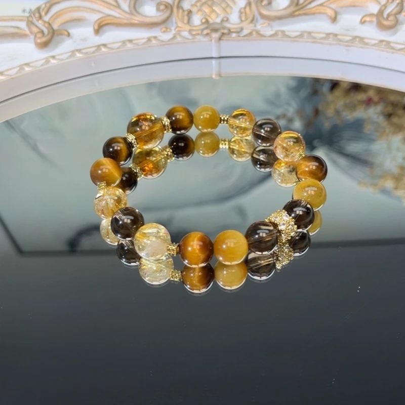 A098【金霸大综合】天然黄塔晶+茶水晶+黄虎眼