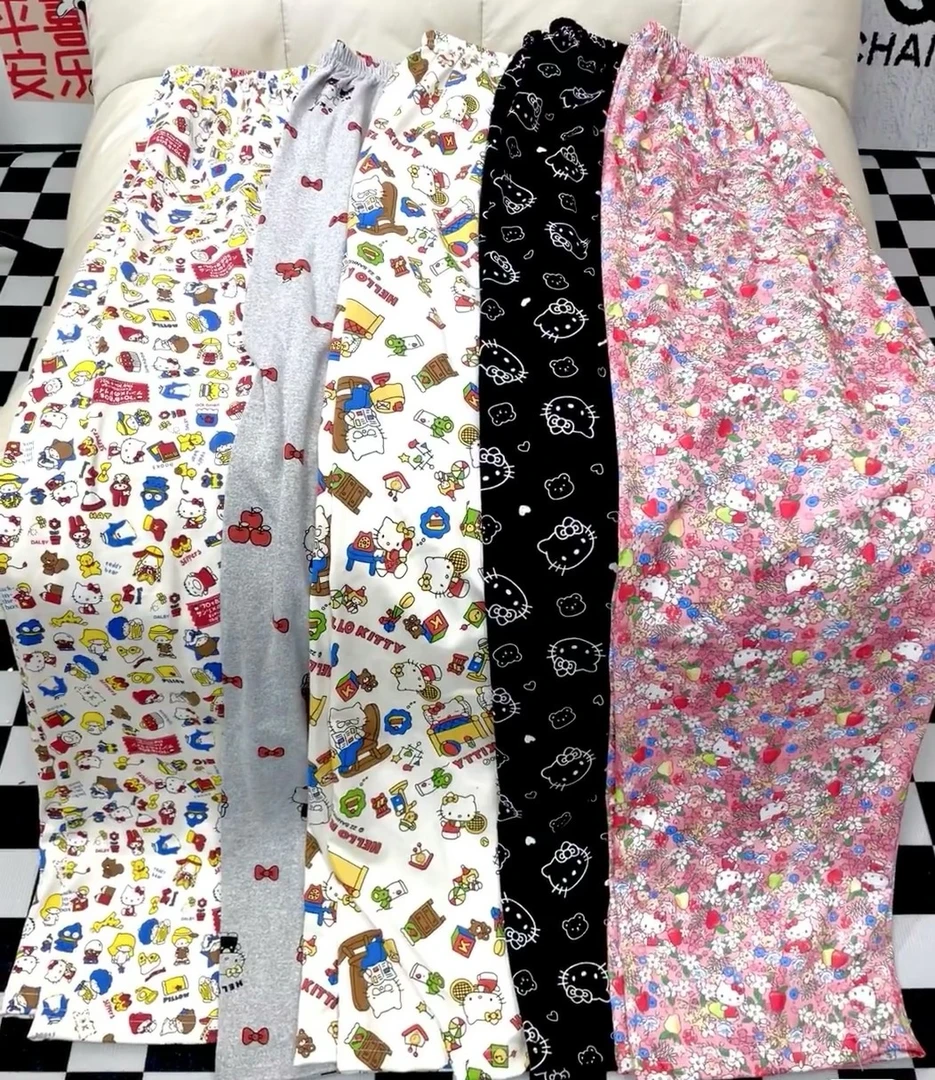 凯蒂印花遛弯裤！k网红t家居裤春秋ins韩系少女甜美宿舍睡裤长裤