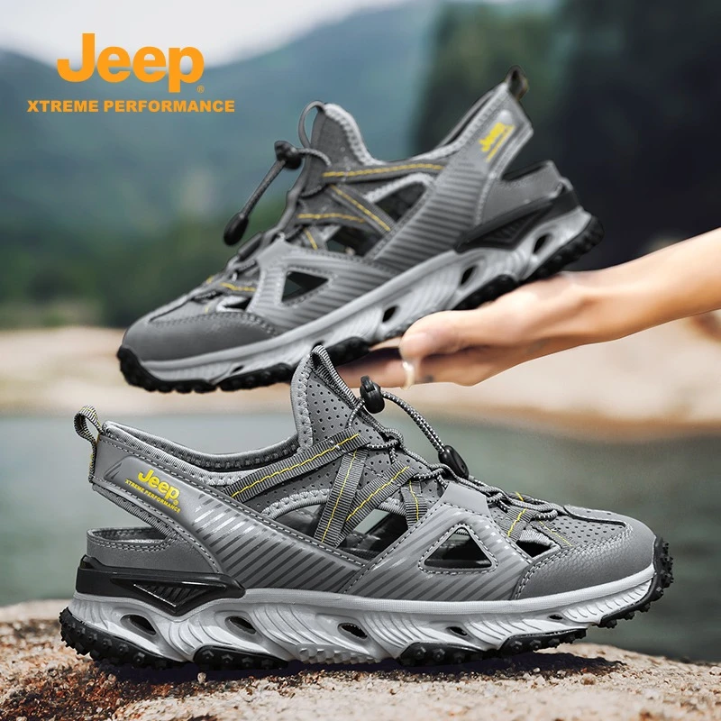 jeep吉普男士凉鞋秋季新款户外涉水溯溪鞋包头运动外穿防滑沙滩鞋