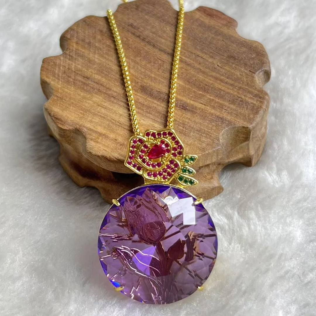 Y典藏品 紫圆时尚吊坠美观大气美轮美奂尽显魅力
