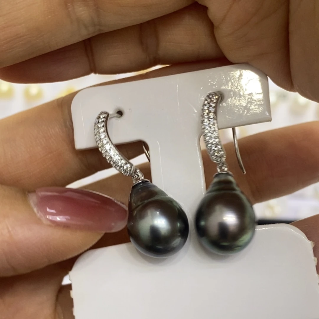海水珍珠耳饰银S925镶嵌