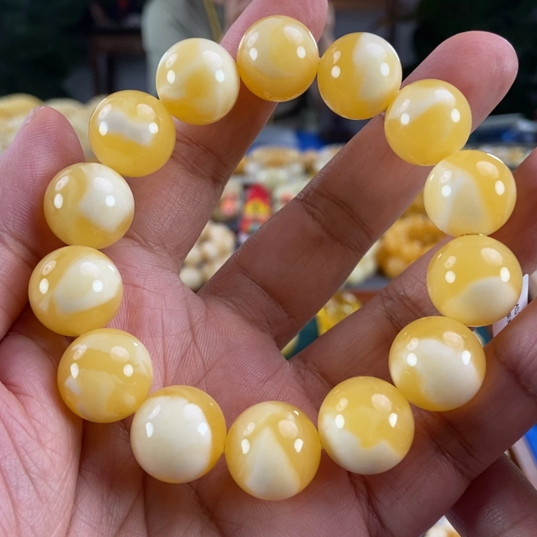 琥珀未镶嵌珠宝奇石16杨枝甘露同料串36.29