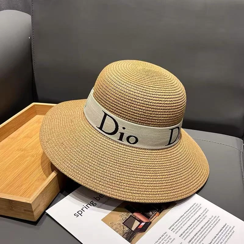经典大帽檐字母腰带草帽