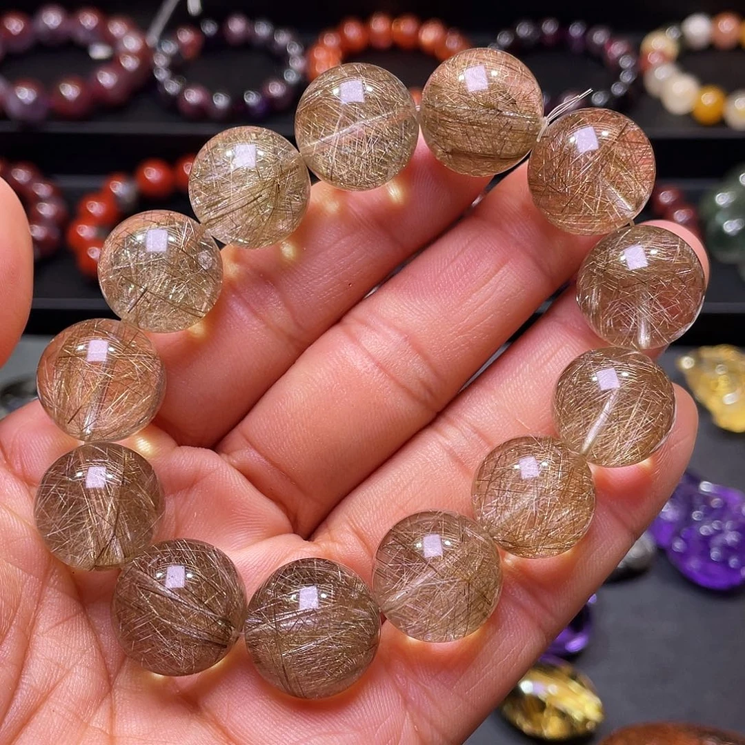 手链未镶嵌水晶银发晶大颗粒17+m