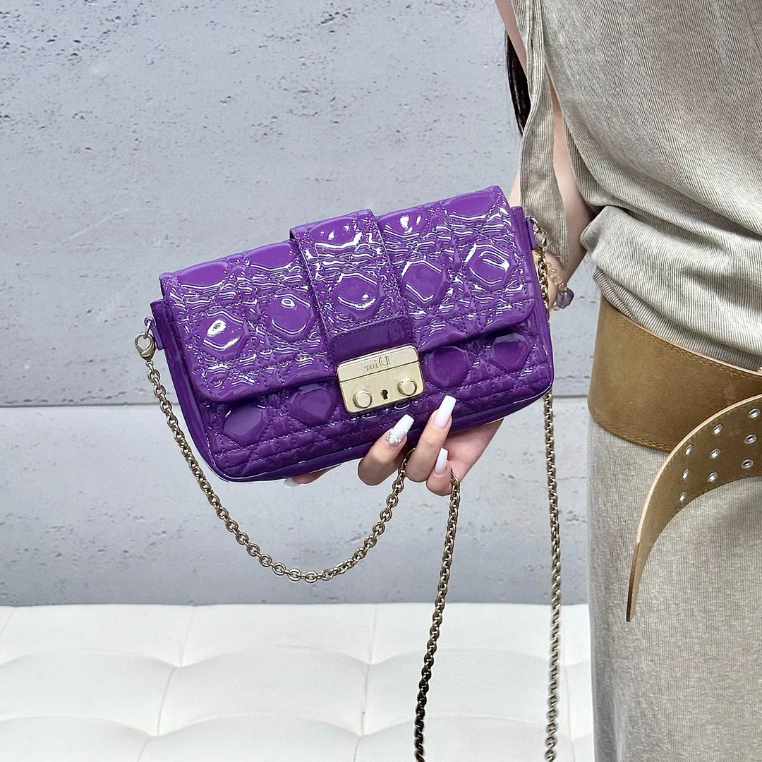 95新 DIOR/迪奥 dior御姐紫斜挎包(K)