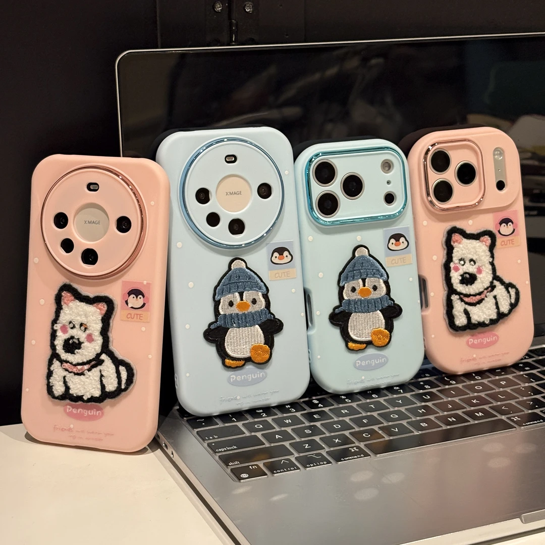 耳机企鹅适用苹果17pro手机壳16pm小胖妹华为p80荣耀oppo防摔小米