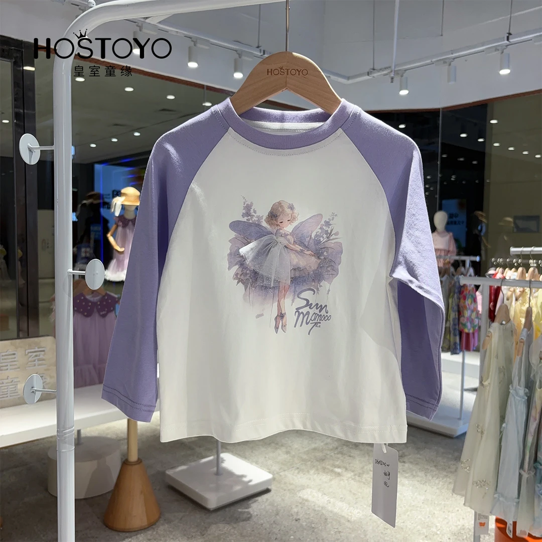 2025秋季女童新款休闲甜美卡通印花圆领T恤17730235016