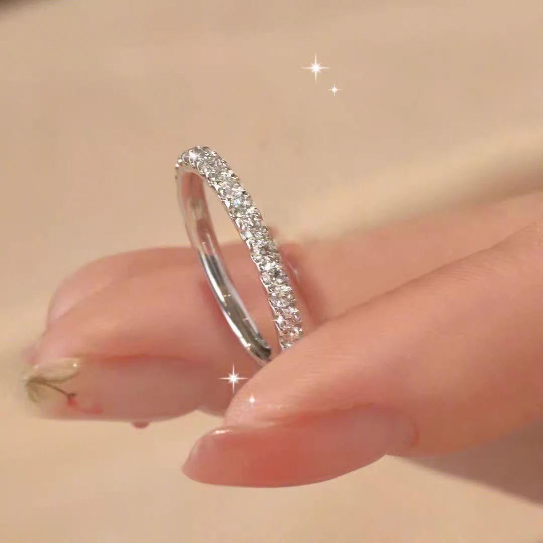 《高端定制》满天星半圈细排女戒0.20CT