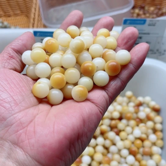 吊坠白玉菩提瑕疵12炭烤圆珠120颗