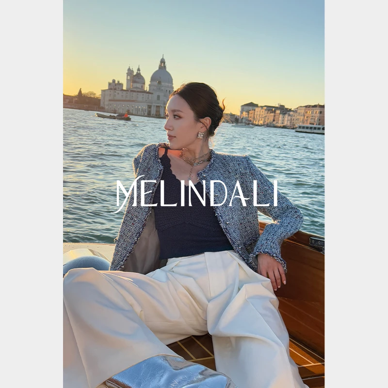Melinda Li【哆啦A梦】黑标意大利进口Campore粗花呢宾霸小香风外套