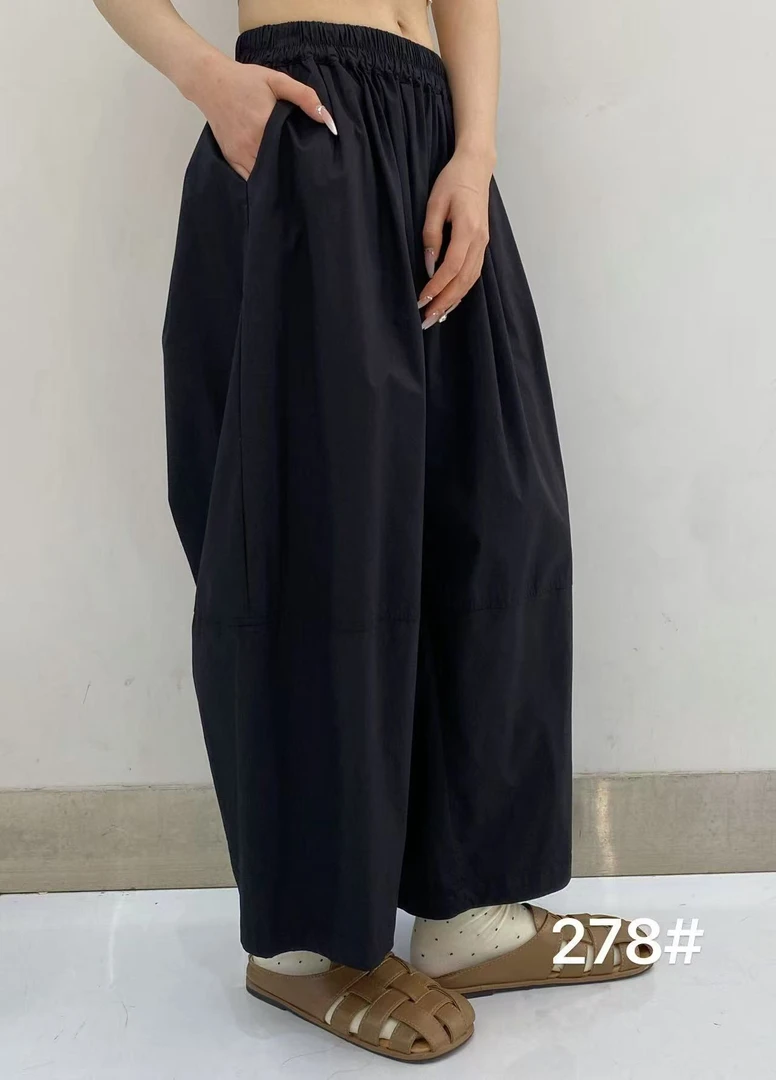 【278】【特价不支持退换】韩系潮流松紧腰阔腿休闲女裤2025夏季
