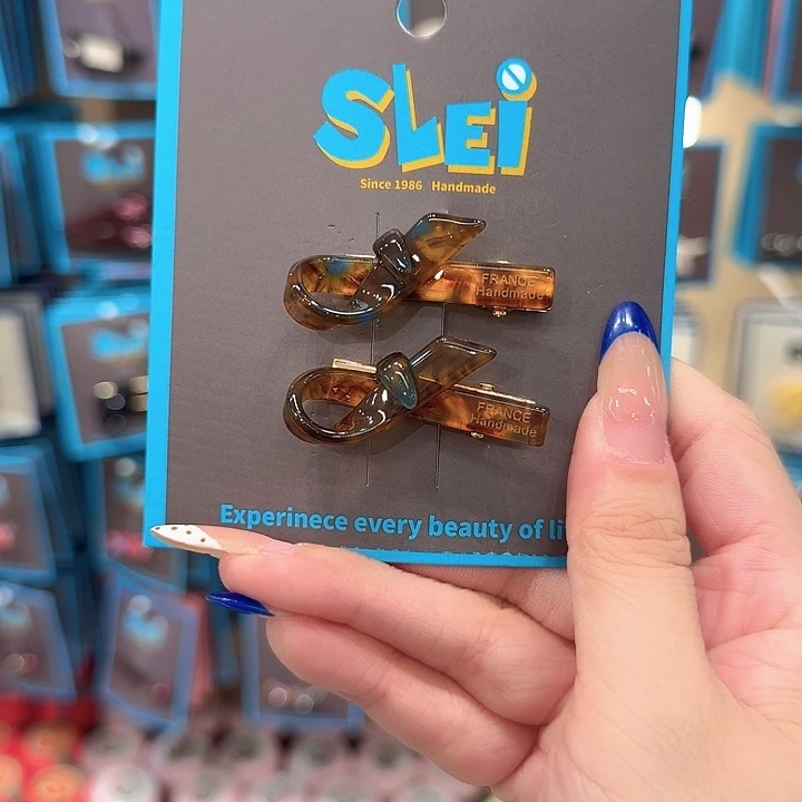 琥珀色蝴蝶结半个对夹12