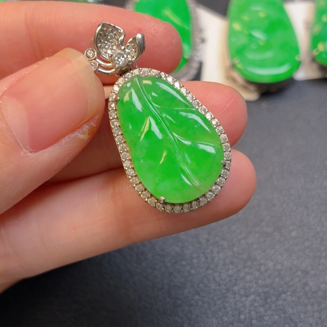 翡翠银S925镶嵌吊坠(不含链)