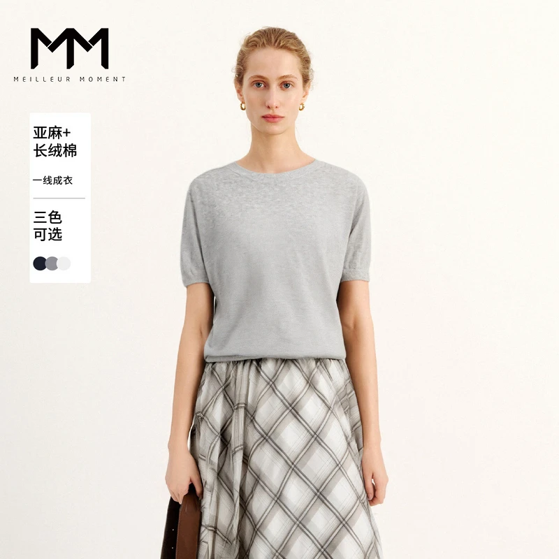 【预售】MM麦檬干爽凉感针织短袖上衣女25夏新品5G7930121