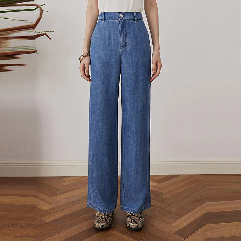 firststation时尚百搭松紧腰宽松阔腿天丝休闲裤女25夏新款J680A