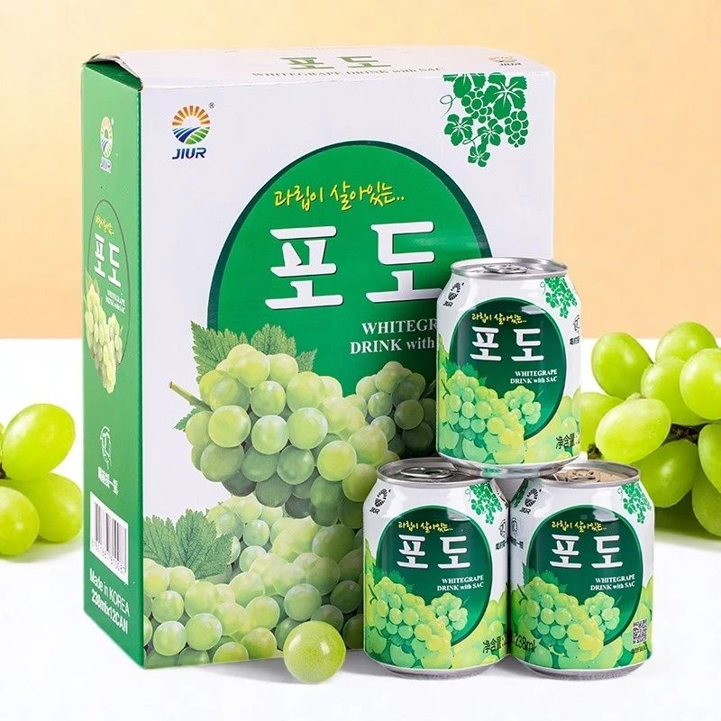 整提238ml*12瓶韩国进口九日牌葡萄果肉果汁饮料草莓橙子桃子果粒