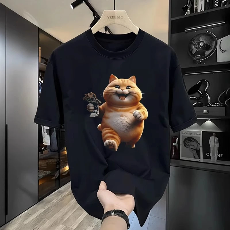 欧美潮牌短袖ins纯棉夏季新款男士印花T恤潮流男女百搭圆领体恤男