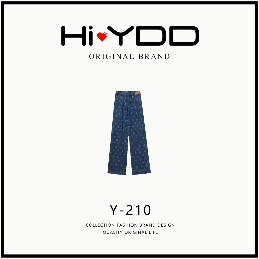 QIAN•「Y-210」轻奢复古水洗高腰满花显瘦百搭休闲牛仔裤MA-33