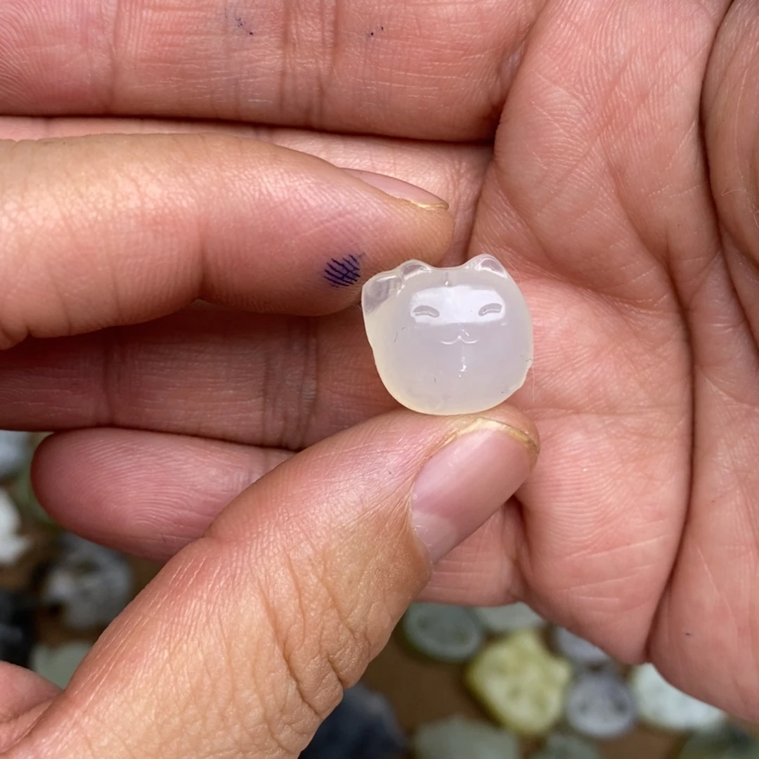 岫玉纯天然岫玉挂件戒圈微瑕未镶嵌