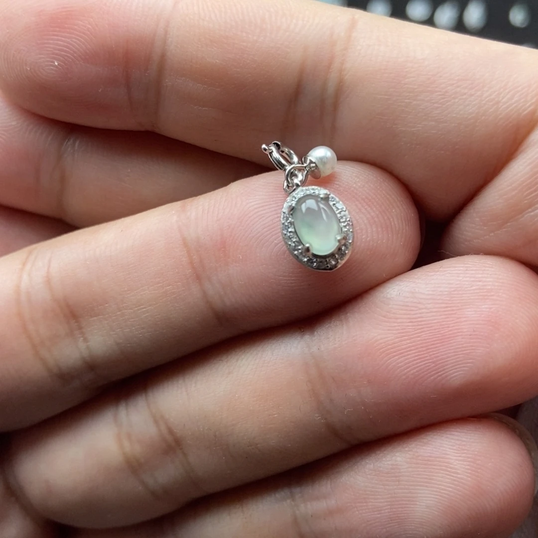 翡翠银S925镶嵌颈饰