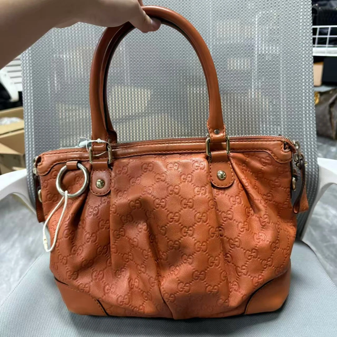 95新 LouisVuitton/路易威登 橙色印花托特包