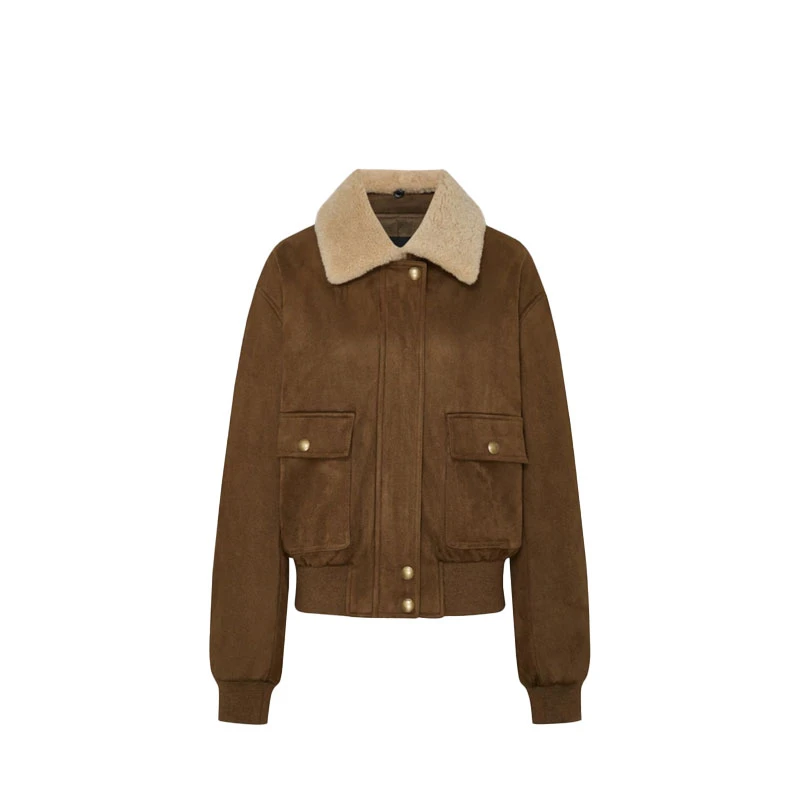 【老李推荐】学院风可拆卸毛领夹克外套T508