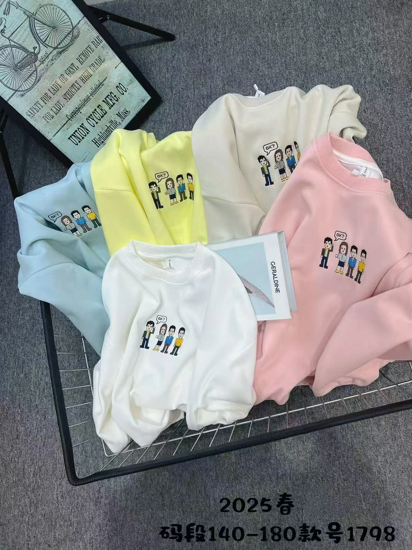 男童女童舒适透气痞帅宽松休闲圆领短袖110-160儿童时尚