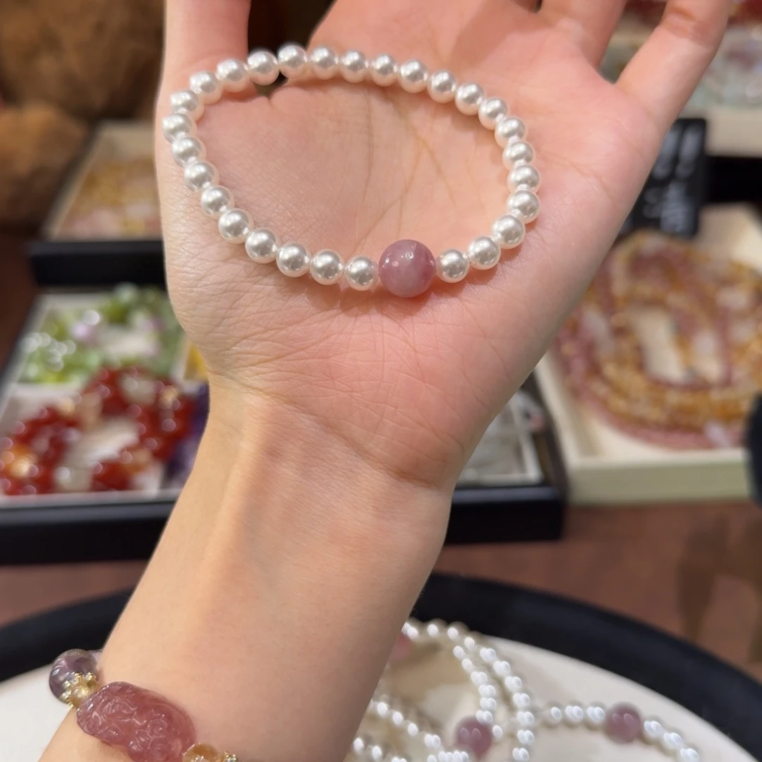 手链合金水晶9.9紫马粉