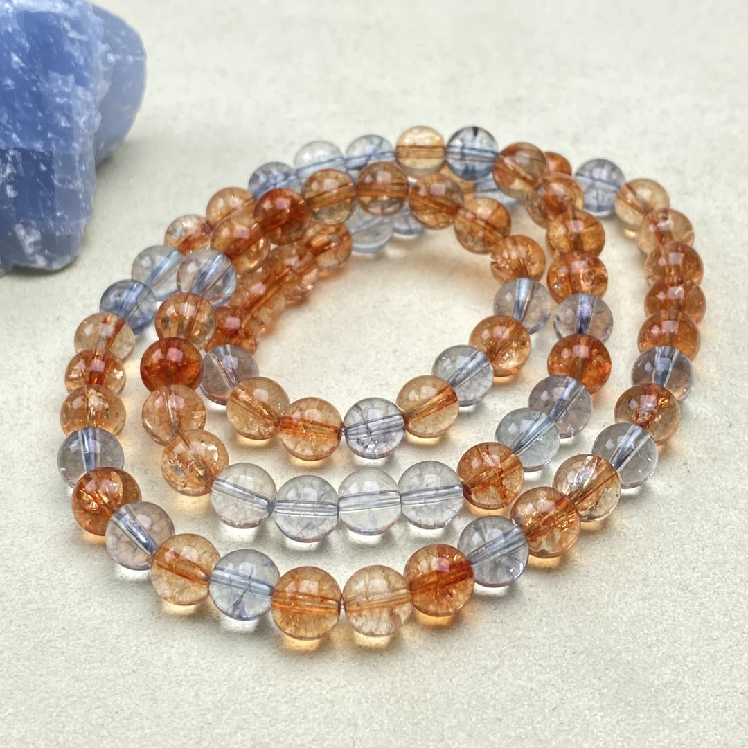 （少华精选店）8mm橙白多圈手链（多样性发其一）SJ-047