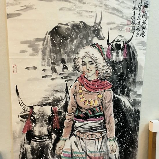 国画李老师画作精品带框发作品