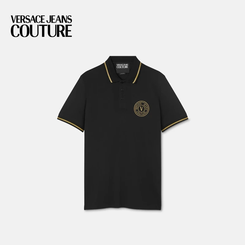 【新品】VERSACE JEANS COUTURE 男士V-Emblem刺绣Polo衫